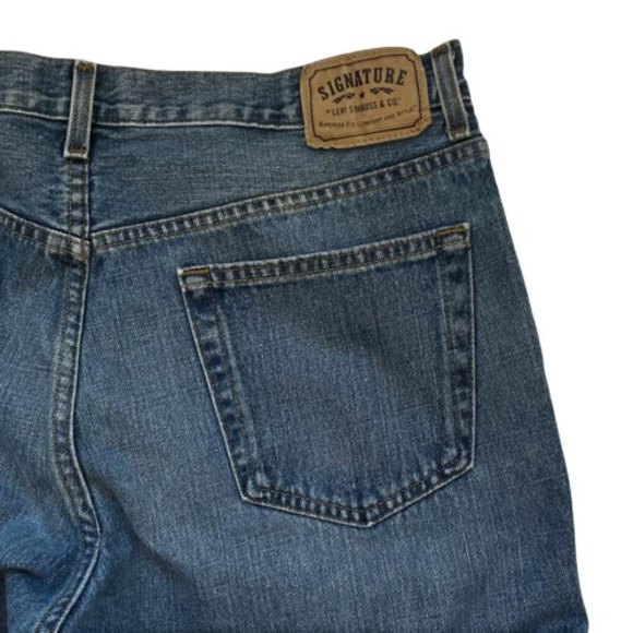 Signature Levi Strauss Jeans Men Tag Size 36 x 29 Relaxed Fit Medium Wash Mexico - Picture 5 of 12